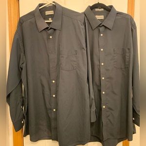 2pack men’s black long sleeve shirt. Size 18.5 34/35. Bundle
